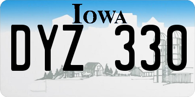 IA license plate DYZ330