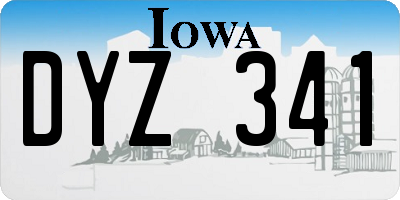 IA license plate DYZ341