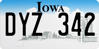 IA license plate DYZ342