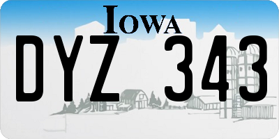IA license plate DYZ343