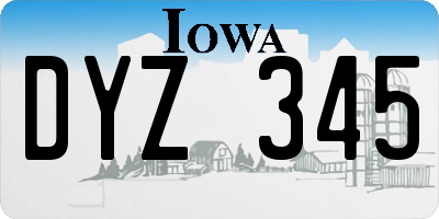 IA license plate DYZ345