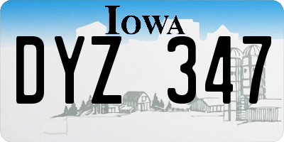 IA license plate DYZ347