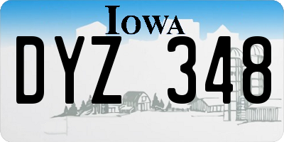 IA license plate DYZ348