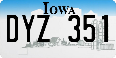 IA license plate DYZ351