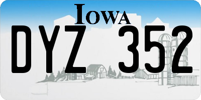 IA license plate DYZ352