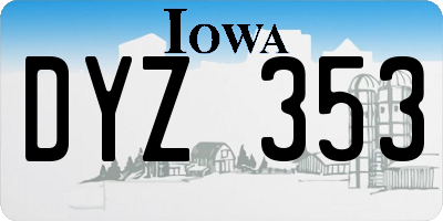 IA license plate DYZ353