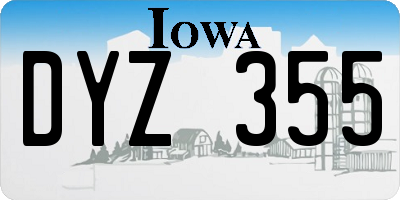IA license plate DYZ355