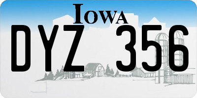 IA license plate DYZ356