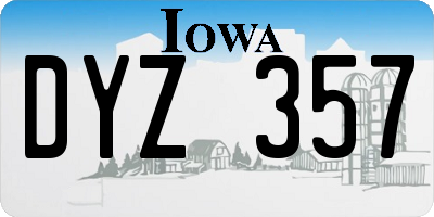 IA license plate DYZ357