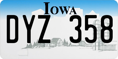 IA license plate DYZ358
