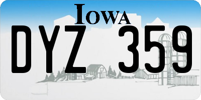 IA license plate DYZ359