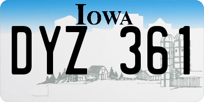 IA license plate DYZ361