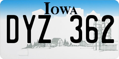 IA license plate DYZ362