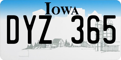 IA license plate DYZ365