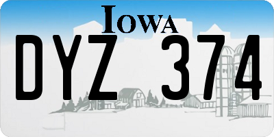 IA license plate DYZ374
