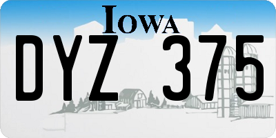 IA license plate DYZ375