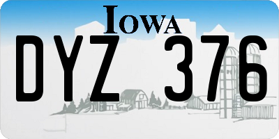 IA license plate DYZ376