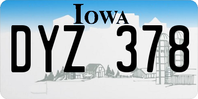 IA license plate DYZ378