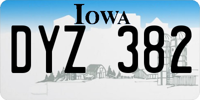 IA license plate DYZ382