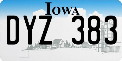 IA license plate DYZ383