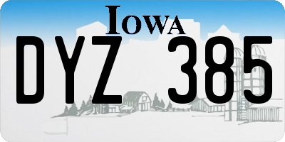 IA license plate DYZ385