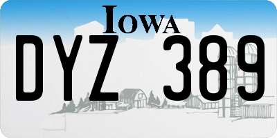 IA license plate DYZ389