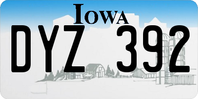 IA license plate DYZ392