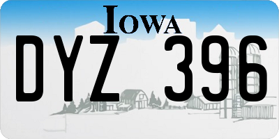 IA license plate DYZ396