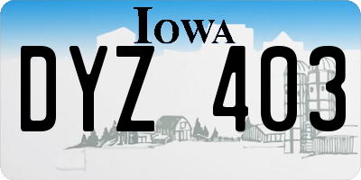 IA license plate DYZ403