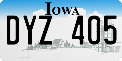 IA license plate DYZ405