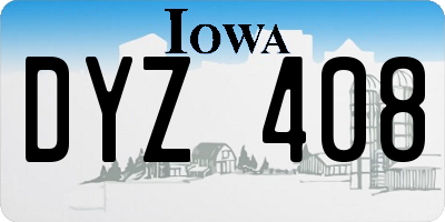 IA license plate DYZ408