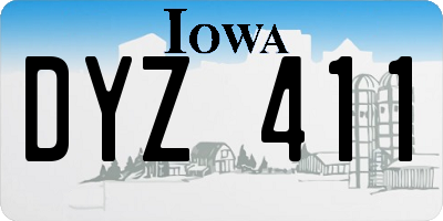 IA license plate DYZ411