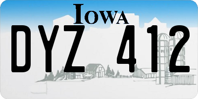 IA license plate DYZ412