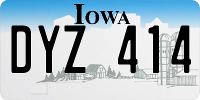IA license plate DYZ414