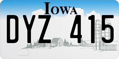 IA license plate DYZ415