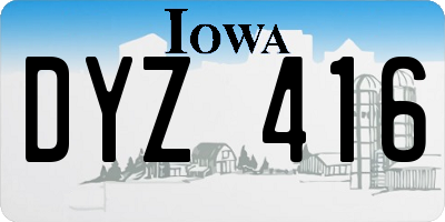 IA license plate DYZ416
