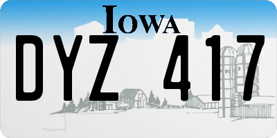 IA license plate DYZ417