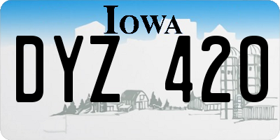 IA license plate DYZ420