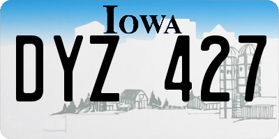 IA license plate DYZ427