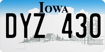 IA license plate DYZ430