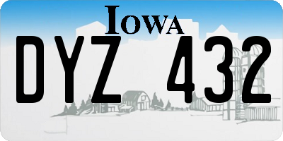 IA license plate DYZ432