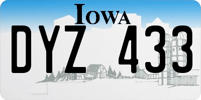 IA license plate DYZ433