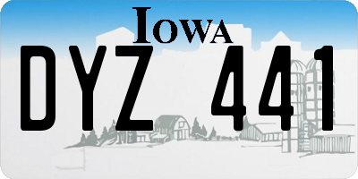 IA license plate DYZ441
