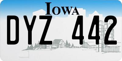 IA license plate DYZ442