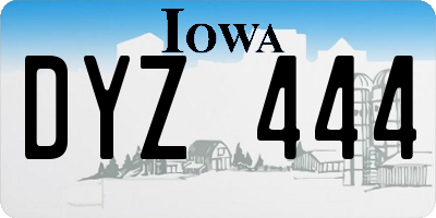 IA license plate DYZ444