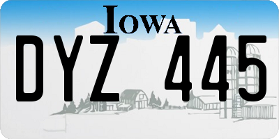IA license plate DYZ445