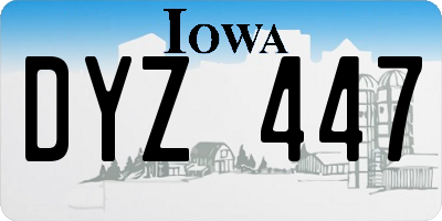 IA license plate DYZ447
