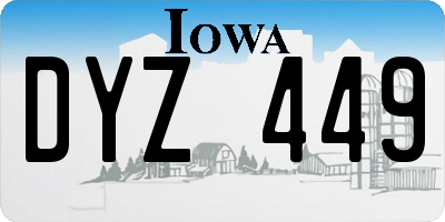 IA license plate DYZ449