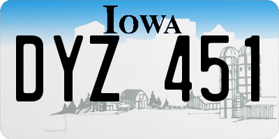 IA license plate DYZ451