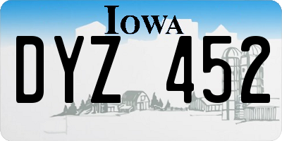 IA license plate DYZ452